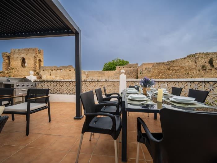 Impressive solarium with beautiful view over the Marbella Medieval Castle and fortress