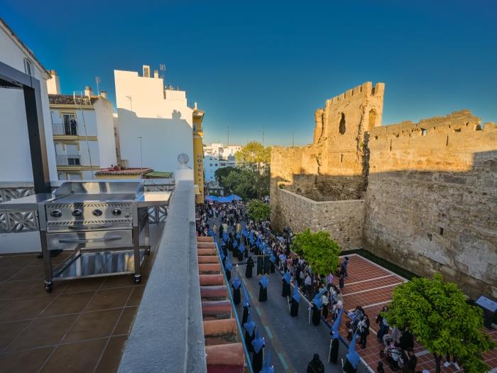 Spectacular views from solarium with sitting area and dining area next to BBQ area